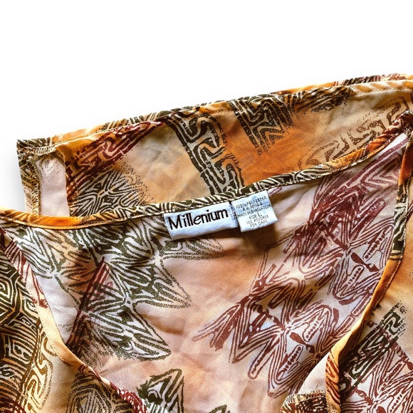 Vintage 90s Y2K Sheer Boho Tunic - Picture 8 of 8